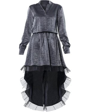 Metamorph Shiny Metallic Layered Tunic - Blue
