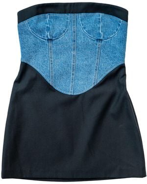 Circular Path Donna Strapless Dress - Blue