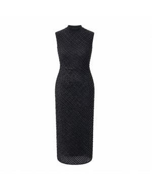 Girl In Mind Leonie Lace Sleeveless Midi Dress Burgundy - Black