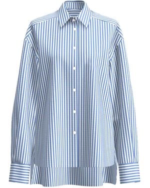 Zenzee Boyfriend Button Up Shirt - Blue