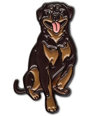 Make Heads Turn Enamel Pin Rottweiler Dog - Brown