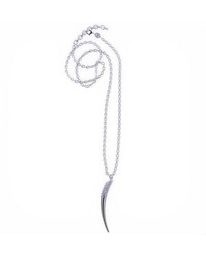 Linda Fiore Long Necklace With Horn Pendant, Sterling - White