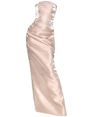 Moda Glam Neutrals Lucia Strapless Corset Gown- Champagne - Pink