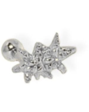 Martina Rozenberg Smira Jewelry The Mono Earring Double Star - White