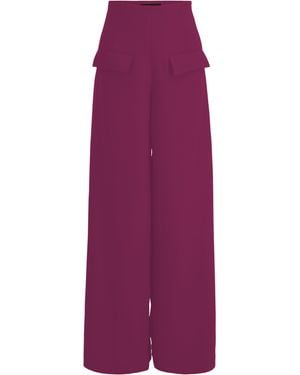 Layo G Stretch Wide-Leg Dress Trousers — Fuchsia - Purple