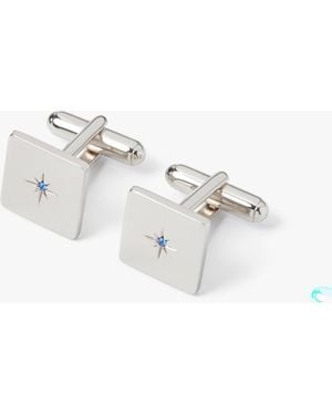 Simon Carter Crystal Square Cufflink - Metallic