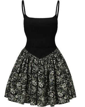 NUAJE NUAJE Bianca Smocked Ballerina Mini Dress - Black
