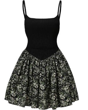 NUAJE NUAJE Bianca Smocked Ballerina Mini Dress - Black