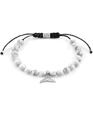 Anchor and Crew Whale Tail Macrame Bracelet Recycled Plastic - Metallic