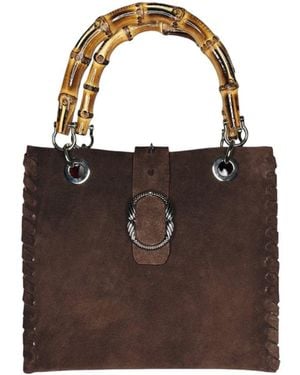 Ruj Heritage Bamboo Bag Suede Cioccolato - Brown