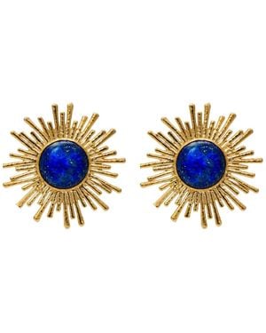 Kybele Studio Celestial Radiance Earrings With Lapis Lazuli - Blue