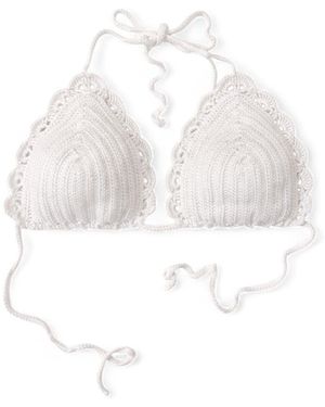 Springmoonatelier Handmade Crochet Bikini Top - White