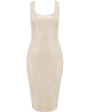 Elissa Poppy Latex Midi Dress - White