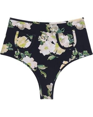 Montce Liz Floral Polly Bikini Bottom - Black