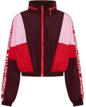 Bondi Active Forma Cropped Windbreaker Hoodie - Red
