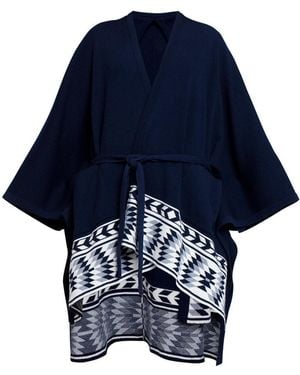 Rumour London Ivana Merino Wool Asymmetrical Cape - Black