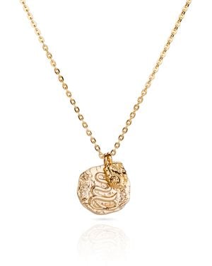 Aaria London Snake Coin Necklace - Metallic