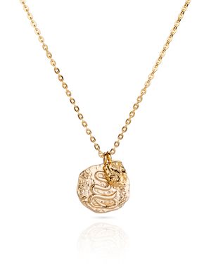 Aaria London Snake Coin Necklace - Metallic