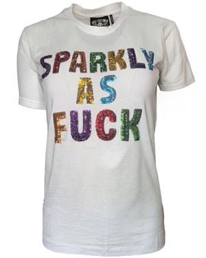 Any Old Iron Sequin Sparkly As Fuck T-Shirt - White