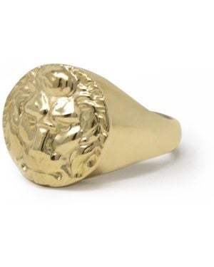 Vintouch Italy The Lion-Plated Signet Ring - Metallic