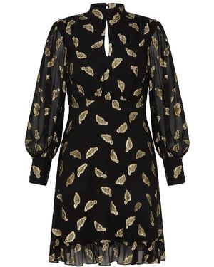 Rose & Nancy Wren Feather Mini Dress - Black