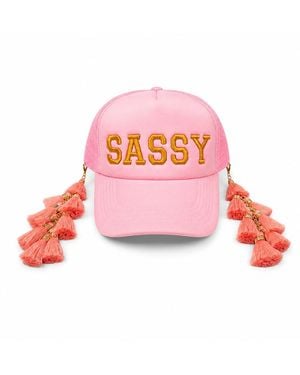 Julia Clancey Sassy Peach Tassel Swinglet Trucker Cap - Pink