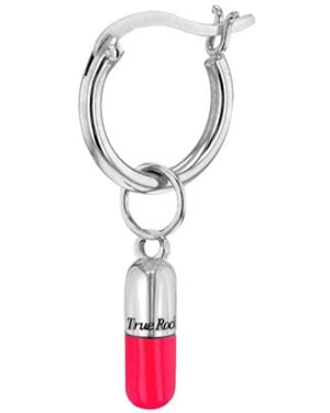 True Rocks Neon & Sterling Mini Pill Charm On A Hoop - White