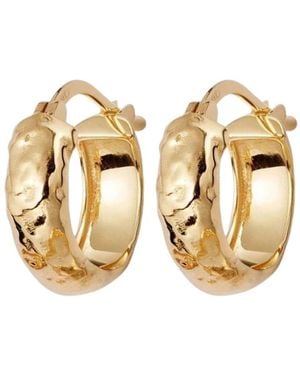 Nazzar Textured Hammered Hoop Earrings - Metallic