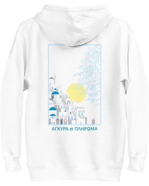 Anchor and Crew Santorini Landmark Cotton Blend Hoodie - White
