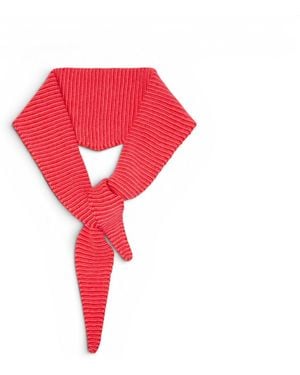 Loom & Cove 100% Cashmere Stripe Triangle Scarf - Red