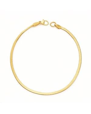 Mickey's Girl Slim Herringbone Bracelet - Metallic