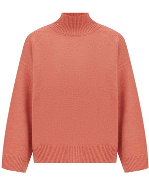 Peraluna Macumba Funnel Neck Wide Sleeve Pullover Coral - Orange