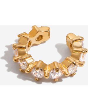 Elk & Bloom Dainty 14K Solitaire Tennis Hoop Ear Cuff - White