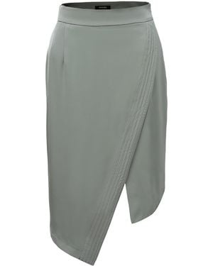 Smart and Joy Asymmetric Crossed Panel Skirt - Grey