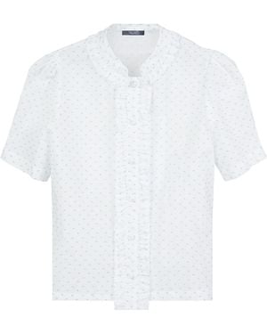 InAvati Short Sleeve Shirt With Ruffles - White