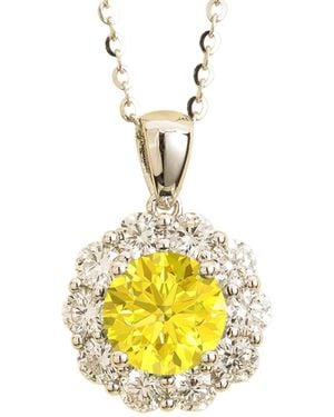 Juvetti Floret Necklace Set With Sapphire & Diamond - Yellow