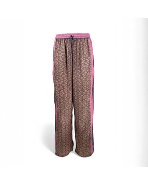 Monzlapur New York Rose Paisley Motif Pant With Stripe - Brown