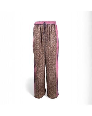 Monzlapur New York Rose Paisley Motif Pant With Stripe - Brown