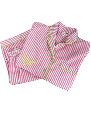 Lilly Loves Not Tonight Darling Embroidered Pajamas - Pink