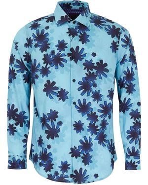 lords of harlech Norman Ramble Floral Shirt - Blue