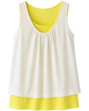 Conquista Layered Two-In-One Sleeveless Top - Yellow