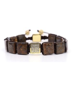 Shar Oke Bronzite Square Bracelet - Brown