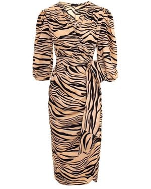 concept A trois Cocktail Dress With Puff Sleeves - Natural