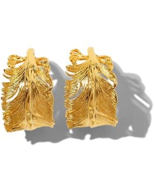 Jaredjamin Plume Hoop Post Earrings - Metallic