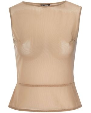 LAHIVE Neutrals Ryder Nude Mesh Top - Natural
