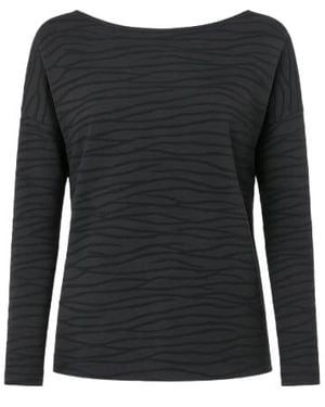 Conquista Low Back Jacquard Top - Black