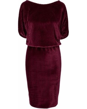 ROSERRY Paris Midi Velvet Dress - Red