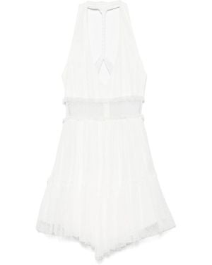 Nissa Open-Back Silk Mini Dress - White