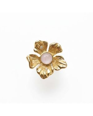 Silver & Elegant Co. Petal Muse Blossom Ring - Metallic