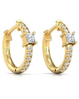 Cervin Blanc Diamond Hoop Earrings - Metallic